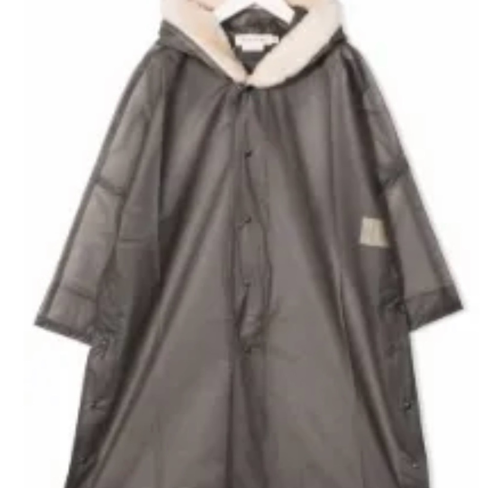 Andorine kids Oversized Hooded Rain Poncho with Contrast Collar